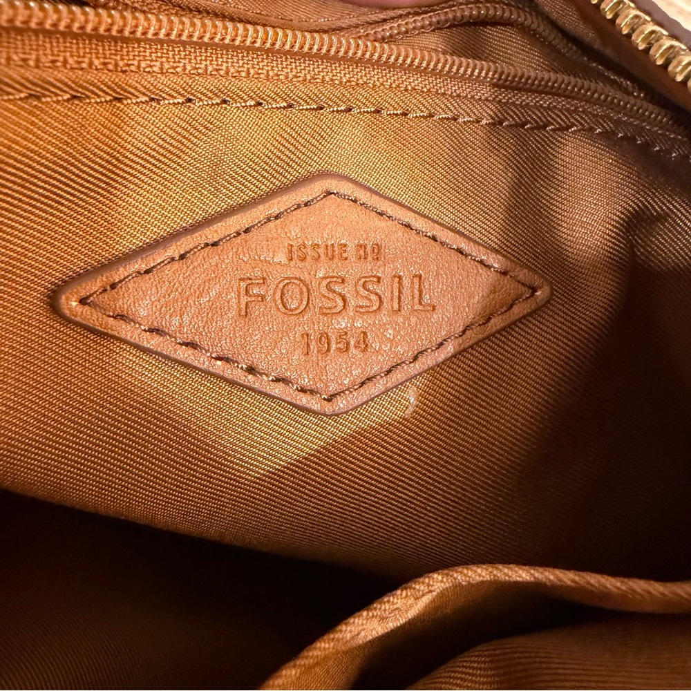 Fossil Fiona Striped Crossbody Bag with Tan Leather Trim - Picture 2 of 12